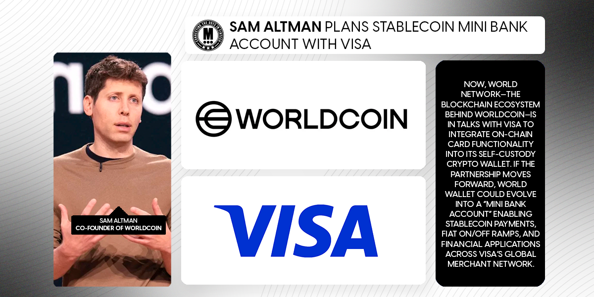 Sam Altman Plans Stablecoin Mini Bank Account with Visa